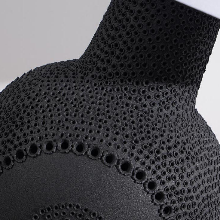 Modern Minimalist Black White Ceramic Jar Drum Fabric 1-Light Table Lamp