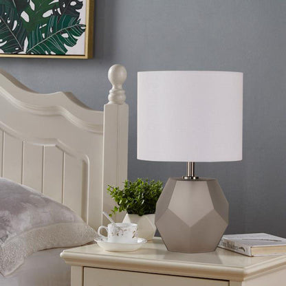 Nordic Drum Fabric Rhombus Ball Base 1-Light Table Lamp