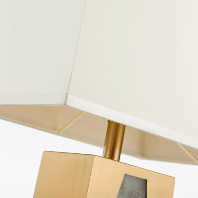 Modern Minimalist Lucite Fabric Metal 1-Light Table Lamp
