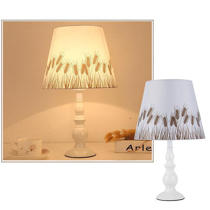 Modern Simple Floral Fabric Iron Vase Base 1-Light Table Lamp