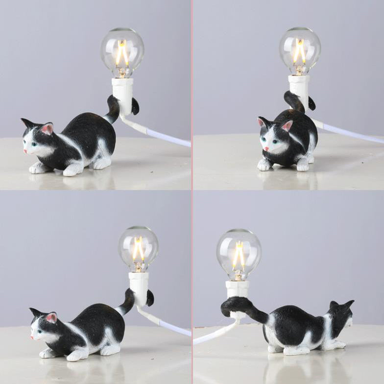 Modern Creative Resin Kitten Decor 1-Light Mini Table Lamp