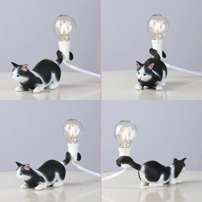 Modern Creative Resin Kitten Decor 1-Light Mini Table Lamp