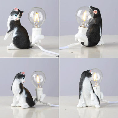 Modern Creative Resin Kitten Decor 1-Light Mini Table Lamp