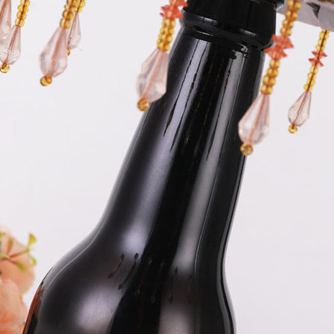 Creative European Fabric Lampshade Glass Bottle Base LED Table Lamp