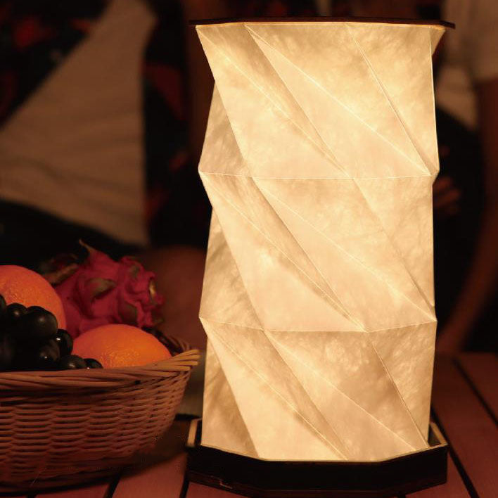 Creative Rotating Foldable Wooden Touch LED Decoration Night Light Table Lamp