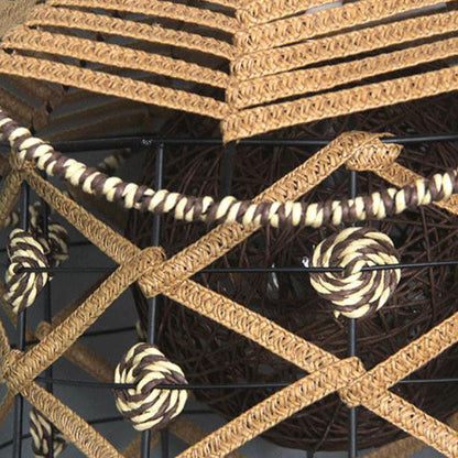 Japanese Creative Rattan Weaving Bird Nest 1-Light Pendant Light