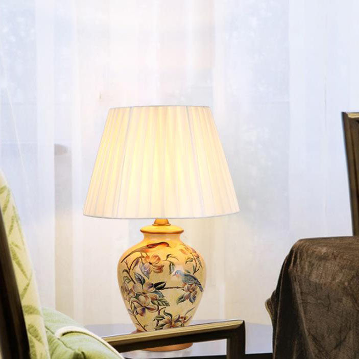 Modern Creative Warm Ceramic Cylindrical 1-Light Table Lamp