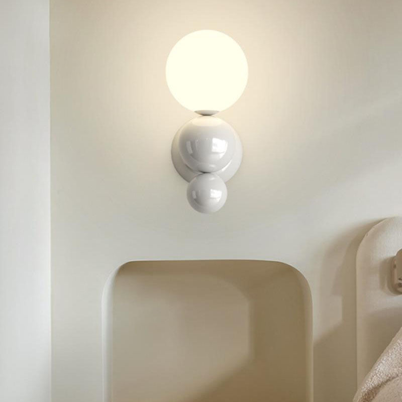 Modern Cream Style Children's Wrought Iron Sphere 1-Light Wall Sconce Lamp
