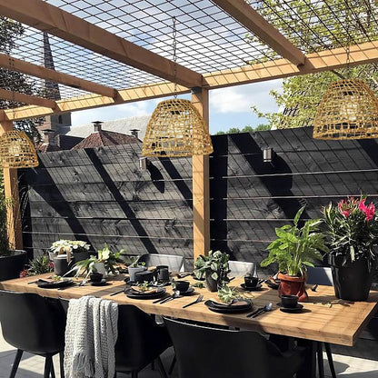 Traditional Rustic Iron Net Rattan Weaving Cage LED Solar Waterproof Pendant Light For Outdoor Patio