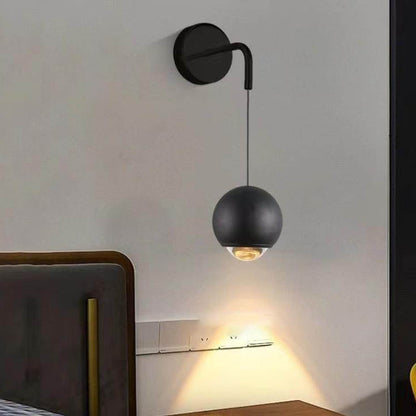 Modern Minimalist Round Ball Aluminum Glass LED Wall Sconce Lamp For Bedroom