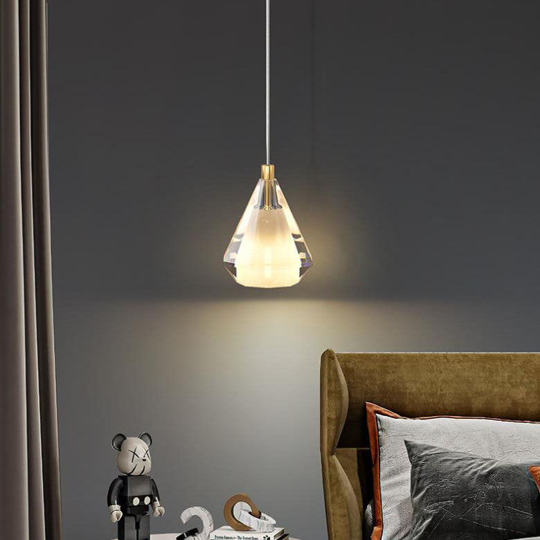 Contemporary Nordic Crystal Drop1-Light Pendant Light For Bedroom