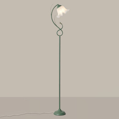 Contemporary Creative Wrought Iron Acrylic Flower 1-Light Standing Floor Lamp For Bedroom