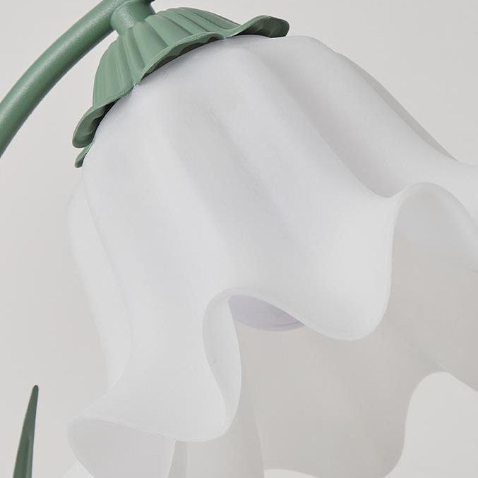 Contemporary Creative Wrought Iron Acrylic Flower 1-Light Table Lamp For Bedroom