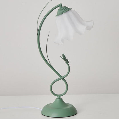 Contemporary Creative Wrought Iron Acrylic Flower 1-Light Table Lamp For Bedroom