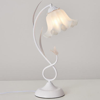 Contemporary Creative Wrought Iron Acrylic Flower 1-Light Table Lamp For Bedroom