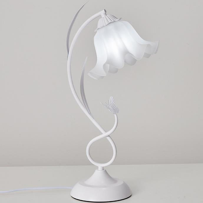 Contemporary Creative Wrought Iron Acrylic Flower 1-Light Table Lamp For Bedroom