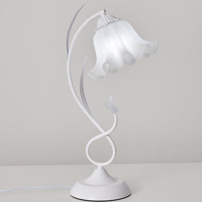 Contemporary Creative Wrought Iron Acrylic Flower 1-Light Table Lamp For Bedroom