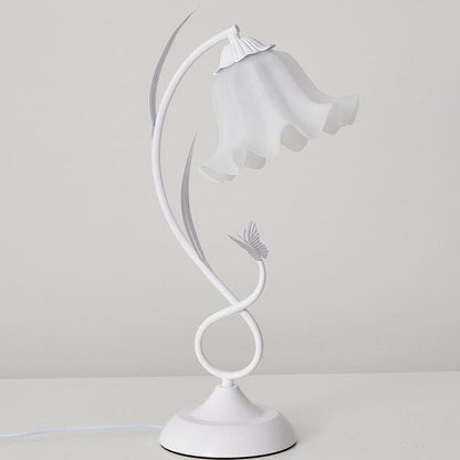 Contemporary Creative Wrought Iron Acrylic Flower 1-Light Table Lamp For Bedroom