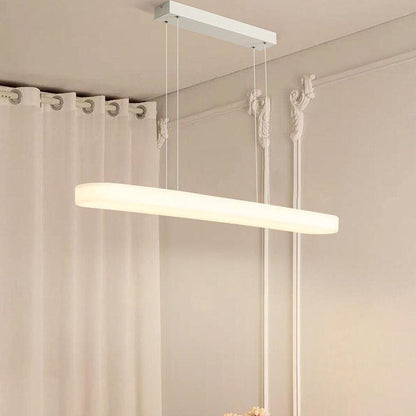 Modern Minimalist One-Shaped Long Strip Acrylic Shade Iron LED Island Light Pendant Light For Dining Room