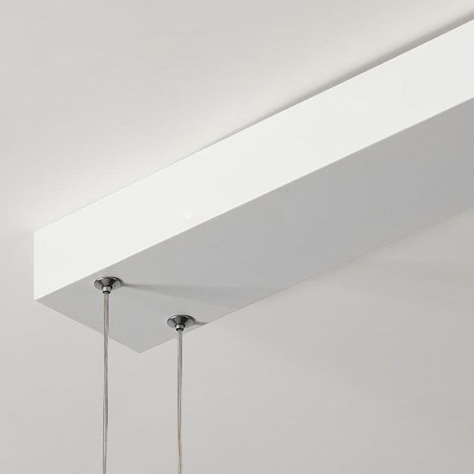 Modern Minimalist One-Shaped Long Strip Acrylic Shade Iron LED Island Light Pendant Light For Dining Room
