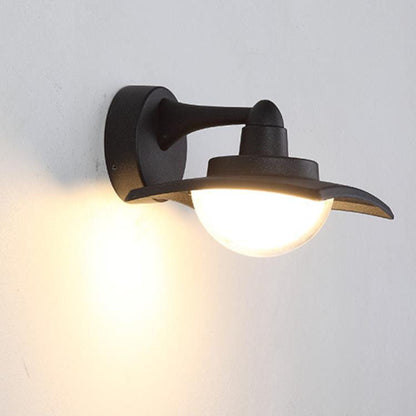 Contemporary Industrial Aluminum Round Glass Shade LED Waterproof Wall Sconce Lamp For Outdoor Patio