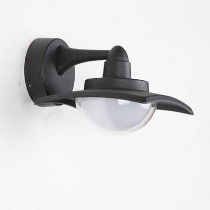 Contemporary Industrial Aluminum Round Glass Shade LED Waterproof Wall Sconce Lamp For Outdoor Patio