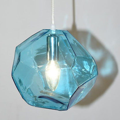Modern Simplicity Irregular Shape Glass 1-Light Pendant Light For Living Room