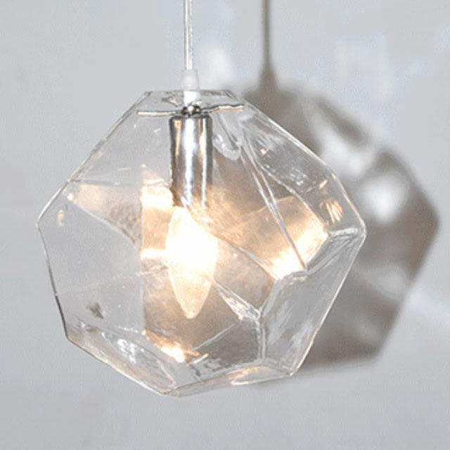 Modern Simplicity Irregular Shape Glass 1-Light Pendant Light For Living Room