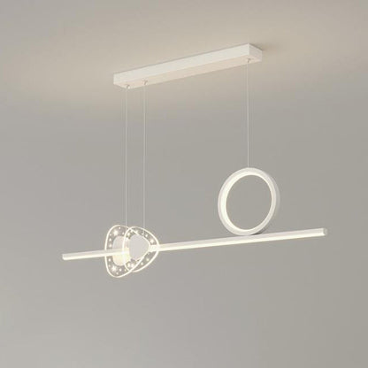 Contemporary Creative Iron Geometric Circular Line Combination Acrylic Shade LED Island Light Pendant Light For Dining Room