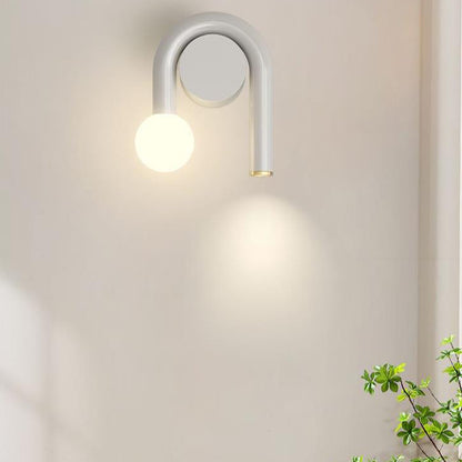 Contemporary Simplicity Geometric Iron U-shaped Line 2-Light Wall Sconce Lamp For Living Room