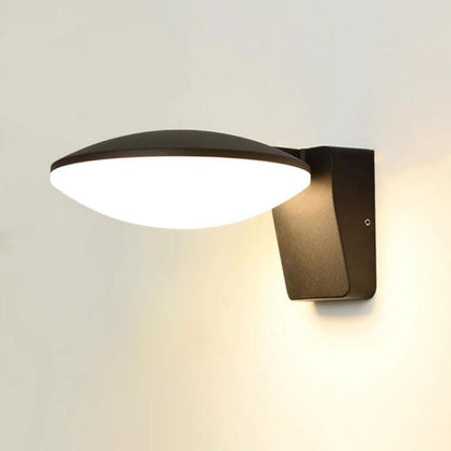 مصباح حائط خارجي LED بيضاوي الشكل من الألومنيوم والأكريليك بتصميم عصري وبسيط للحديقة 