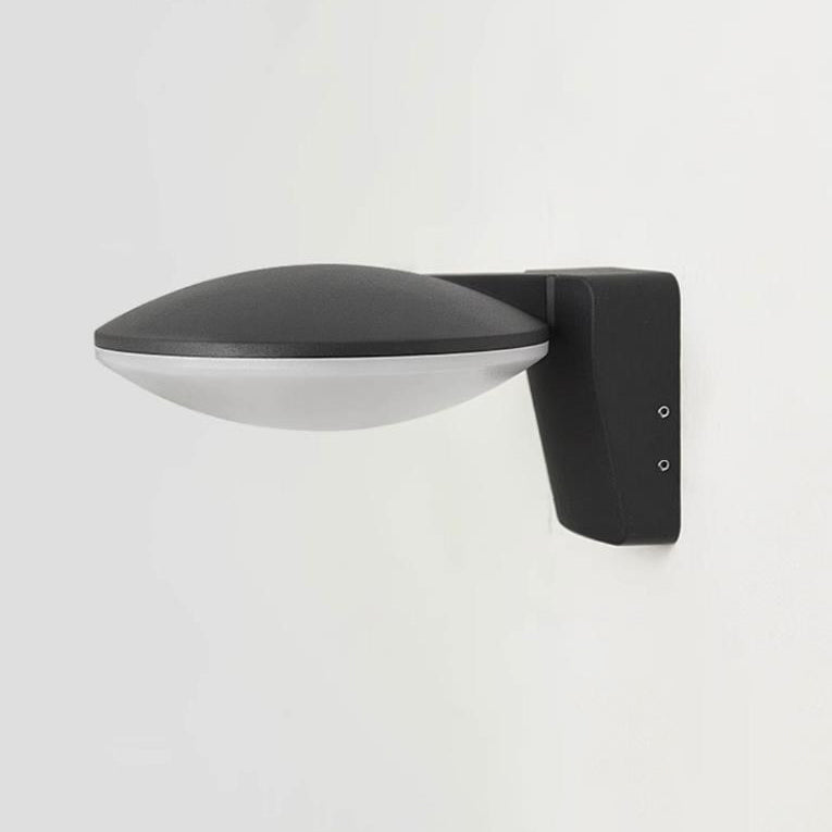 مصباح حائط خارجي LED بيضاوي الشكل من الألومنيوم والأكريليك بتصميم عصري وبسيط للحديقة 