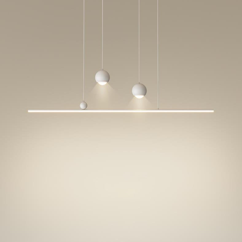 ثريا جزيرة LED مصنوعة من الحديد والألومنيوم والأكريليك بتصميم عصري بسيط لغرفة الطعام 