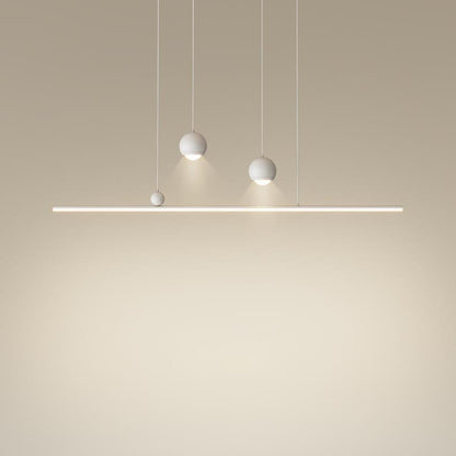 ثريا جزيرة LED مصنوعة من الحديد والألومنيوم والأكريليك بتصميم عصري بسيط لغرفة الطعام 