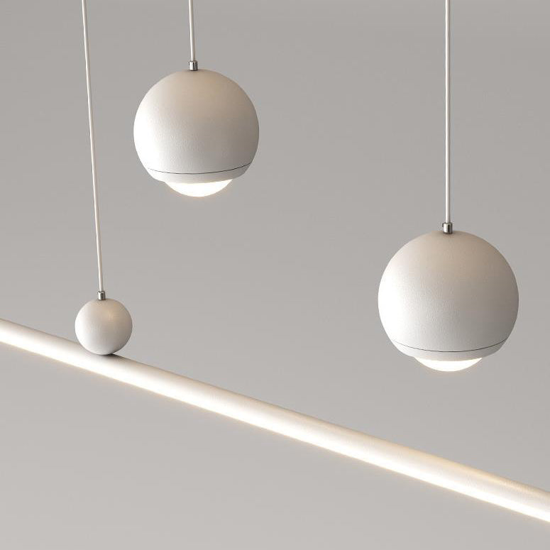 ثريا جزيرة LED مصنوعة من الحديد والألومنيوم والأكريليك بتصميم عصري بسيط لغرفة الطعام 