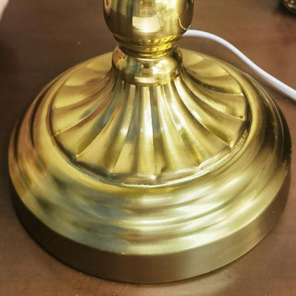 Traditional French Round Tassel Umbrella Metal Fabric 1-Light Table Lamp For Bedroom