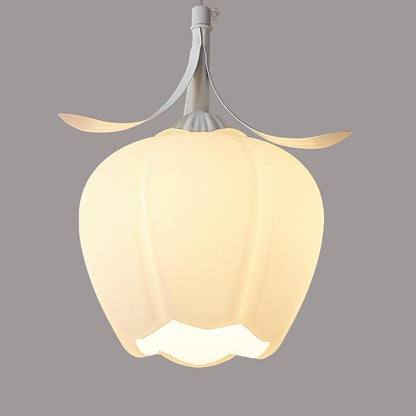Contemporary Scandinavian Bellflower Iron Glass 1-Light Pendant Light For Living Room