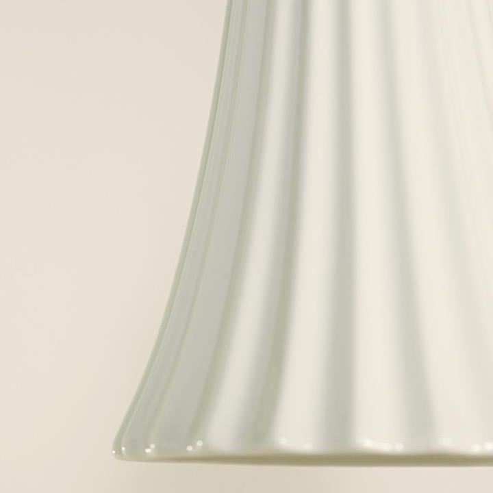 Contemporary Scandinavian Striped Ceramic Bell Shape 1-Light Pendant Light For Dining Room