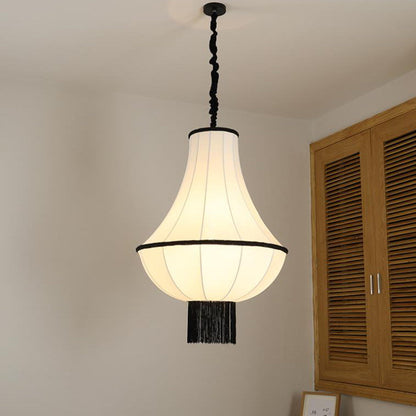Contemporary Vintage Cone Hardware Fabric 1/3 Light Pendant Light For Living Room