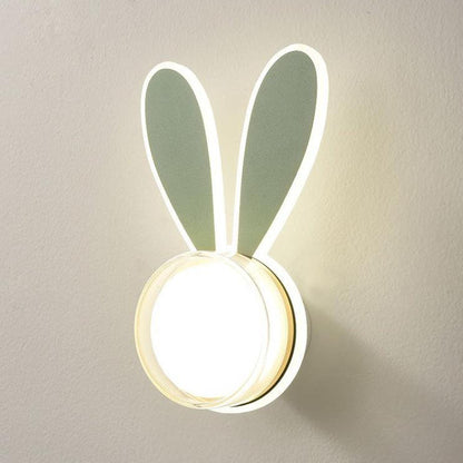 Contemporary Creative Rabbit Round Acrylic LED Wall Sconce Lamp For Bedroom