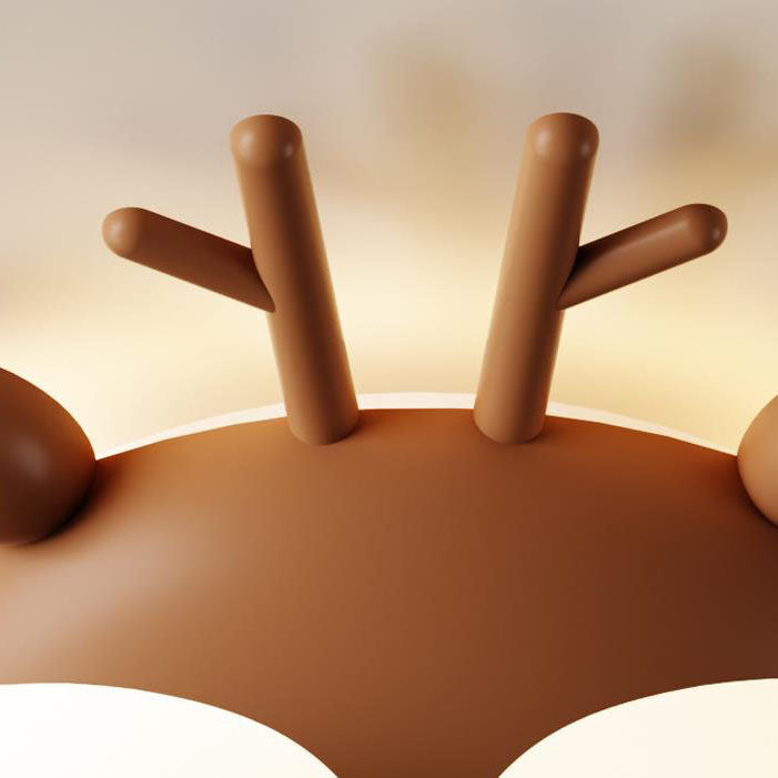 Contemporary Creative Cartoon Animal PE Shade Iron LED Kids Flush Mount Ceiling Light For Bedroom