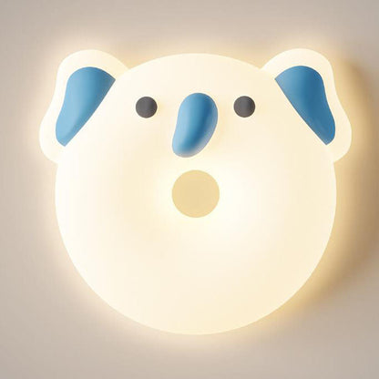 Contemporary Creative Cartoon Animal PE Shade Iron LED Kids Flush Mount Ceiling Light For Bedroom