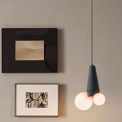 Contemporary Creative Orb Irregular Cylinder Resin PE 2-Light Pendant Light For Living Room