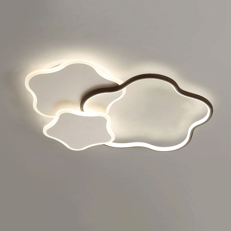 Contemporary Creative Geometric Flower Shape Pentagram Acrylic LED Flush Mount Ceiling Light For Bedroom