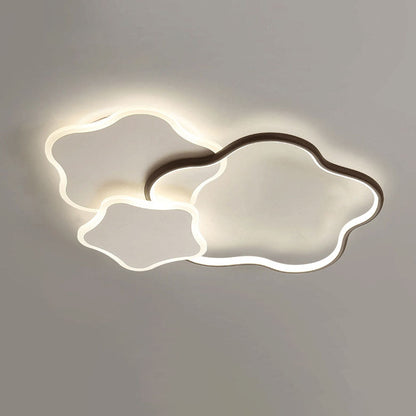 Contemporary Creative Geometric Flower Shape Pentagram Acrylic LED Flush Mount Ceiling Light For Bedroom