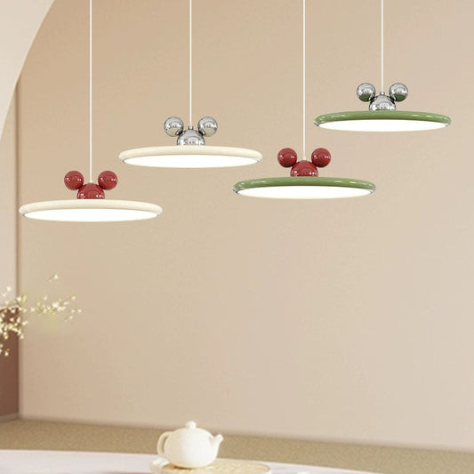 Modern Minimalist Disc Flying Saucer Mickey Hardware Aluminum LED Pendant Light For Living Room