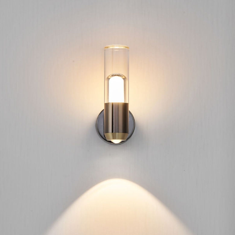 Contemporary Scandinavian Cylindrical Iron Aluminum Acrylic LED Wall Sconce Lamp For Living Room