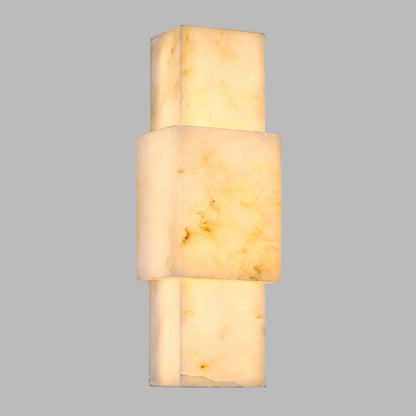 Modern Minimalist Rectangular Metal Marble LED Wall Sconce Lamp For Living Room