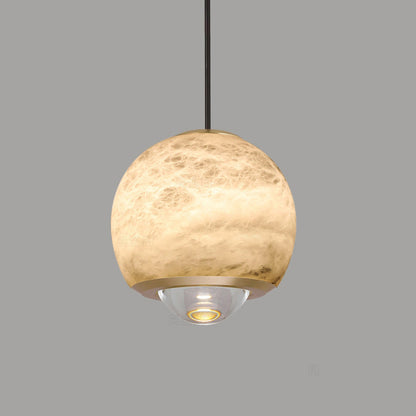 Contemporary Scandinavian Brass Aluminum Marble Ball LED Pendant Light For Bedside