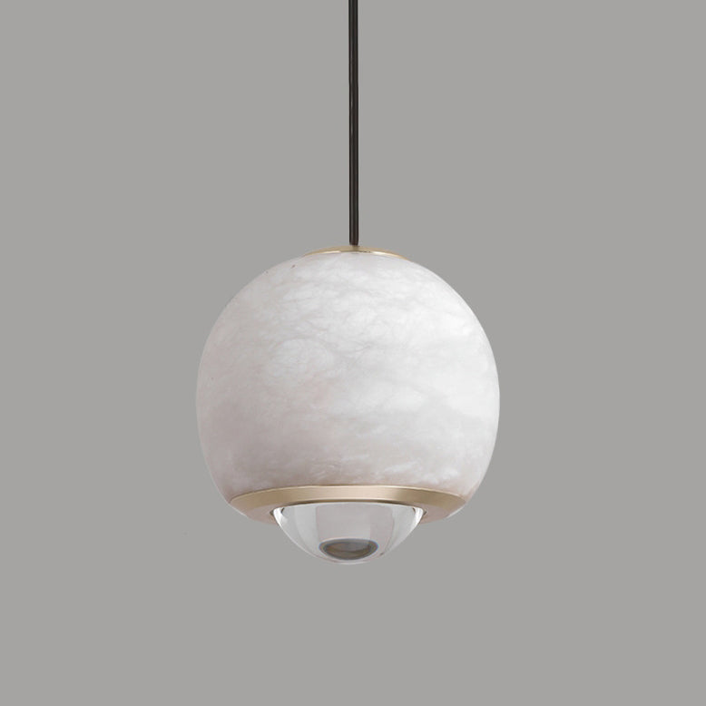 Contemporary Scandinavian Brass Aluminum Marble Ball LED Pendant Light For Bedside